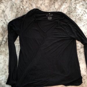 Black Wrap Soft & Sexy American Eagle Top